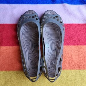  Crocs Adrina Circle jelly peep toe ballet flats